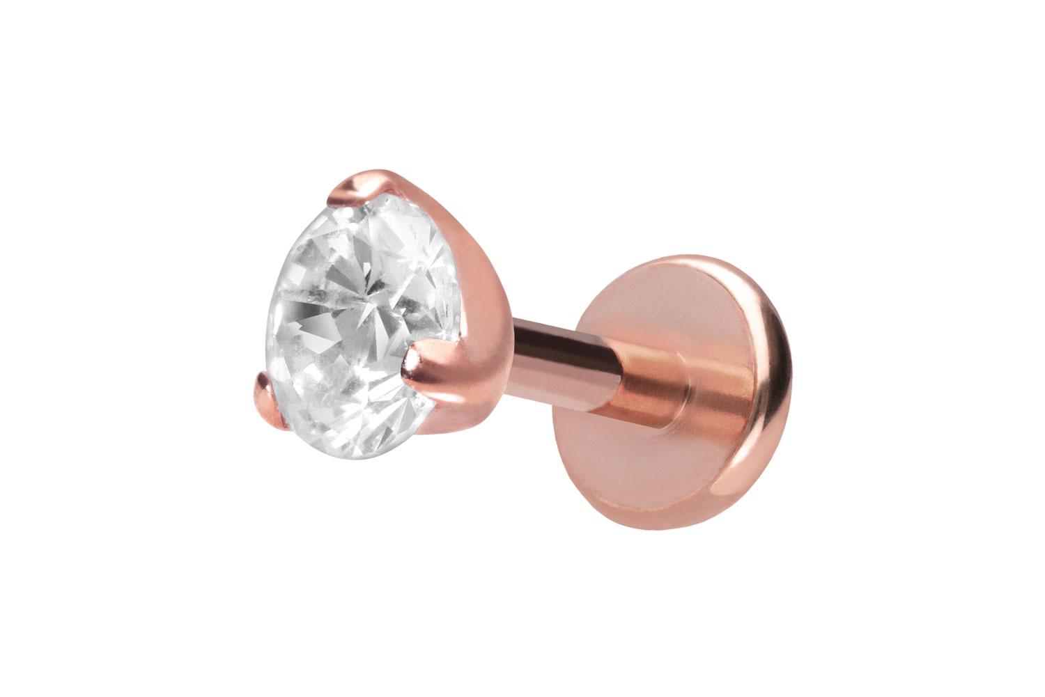 Titan Labret mit Push Fit EINGEFASSTER KRISTALL | RO = Roségoldfarben | 1 | 5 | 4 | PFT5088_[288124]